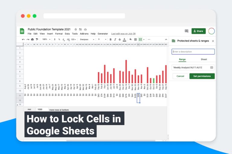 how to lock cells in google sheets