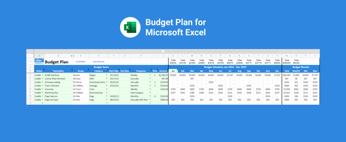 Budget Plan for Microsoft Excel Budget Plan for Microsoft Excel