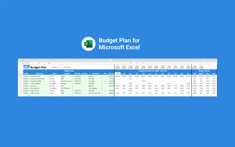 Budget Plan for Microsoft Excel Budget Plan for Microsoft Excel