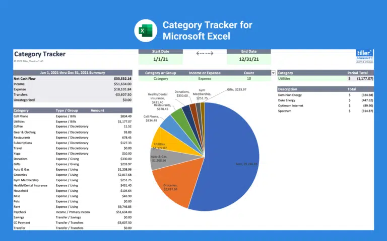 Category Tracker for Excel