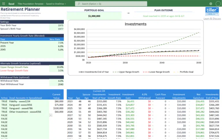Retirement Planner Spreadsheet Excel Retirement Planner Spreadsheet Excel