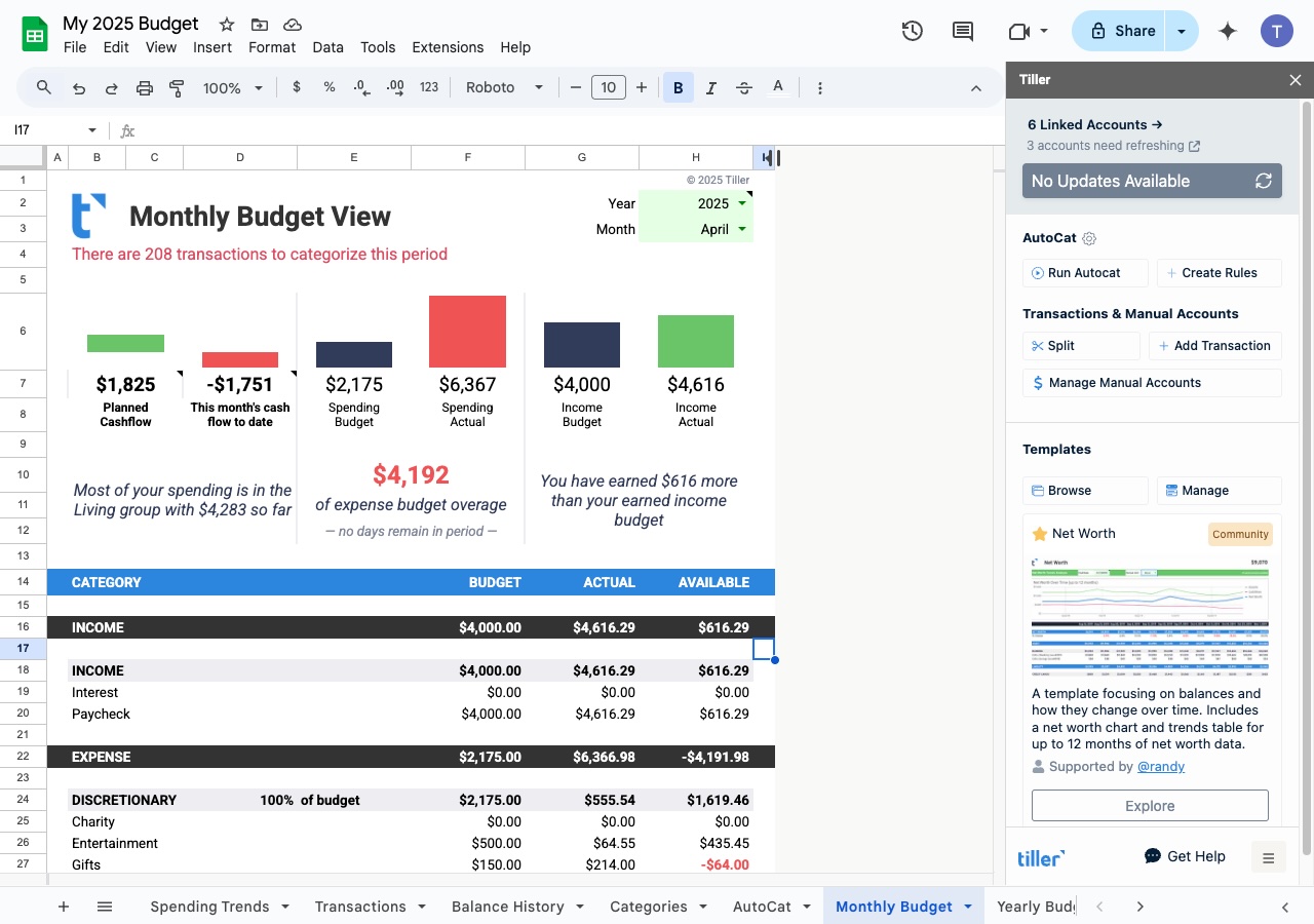 Sample Spreadsheet - Monthly Budget 1280