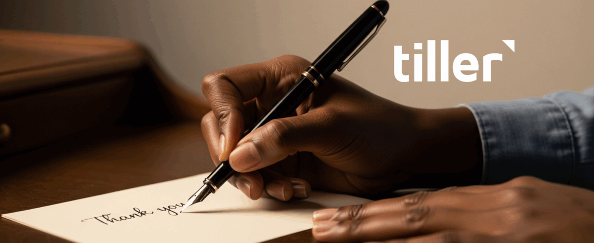 Writing a Thank you card