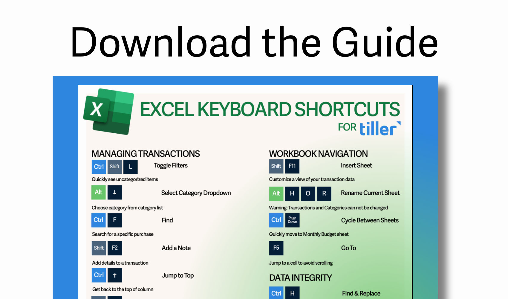 The Ultimate Guide to Excel Shortcuts for Tiller Users 2