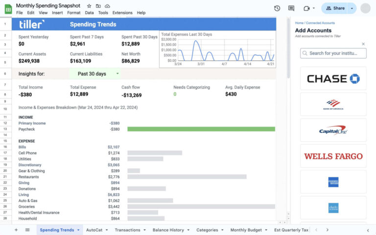 Budget Spreadsheet Templates | Free & Automated | Tiller