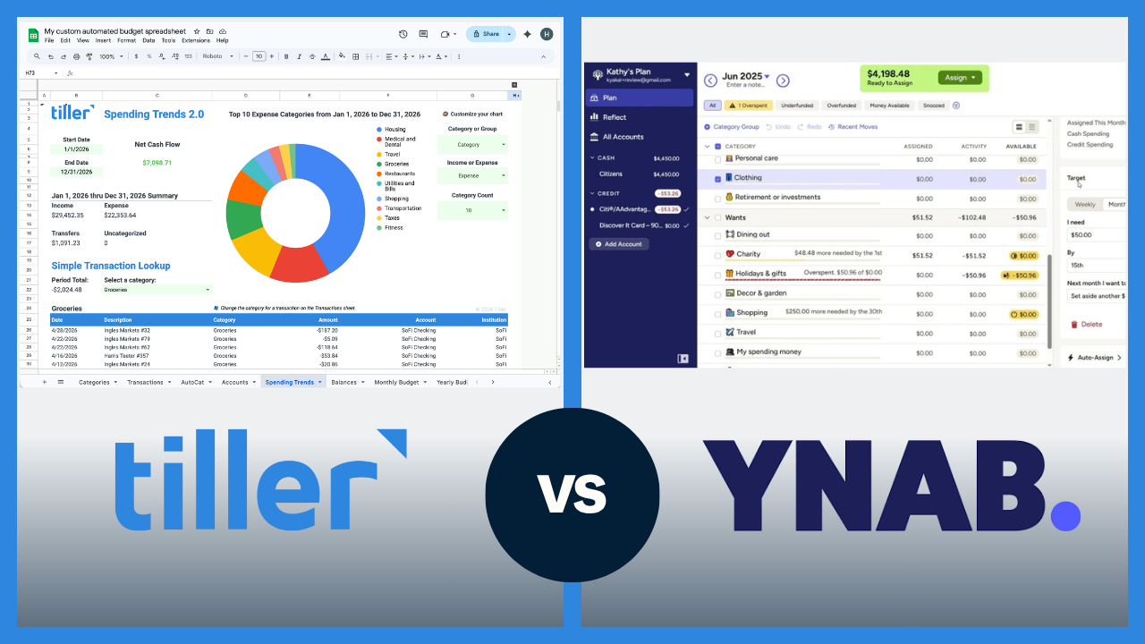 Tiller Vs YNAB Tiller Vs YNAB