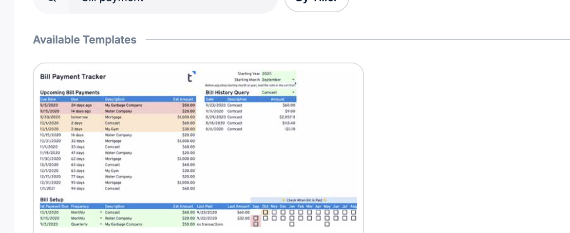 bill payment tracker 1 Install the bill payment tracker for Google Sheets from the Tiller Console